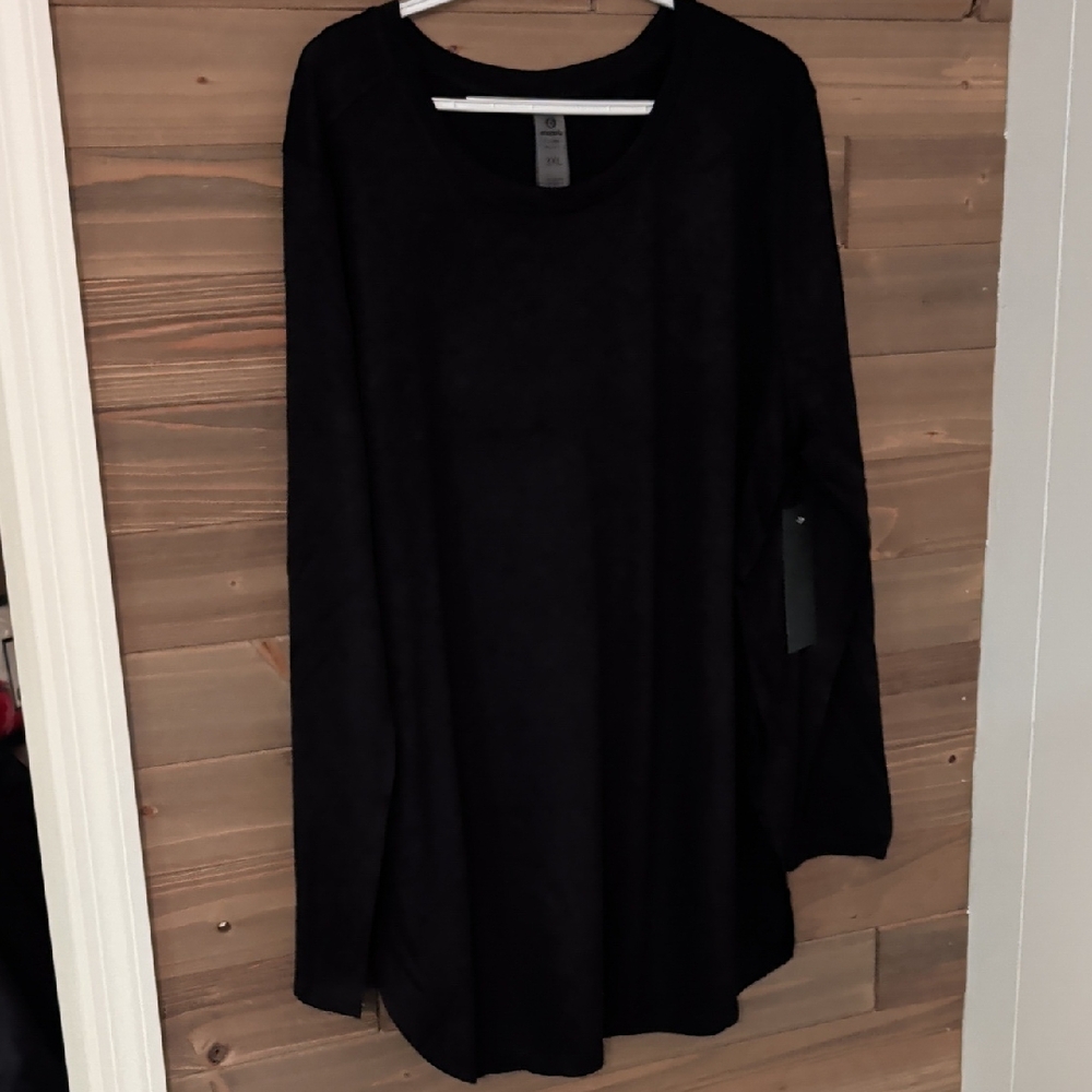 Mono B Classic Black Long Sleeve Top 3X